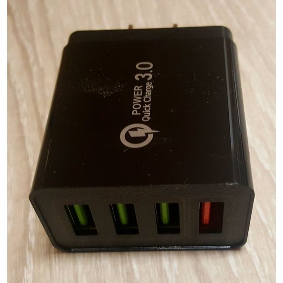 Fast 4 Port Wall Charger Quick Charge 3.0 Black - Picture 3 of 6